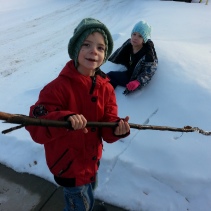Keirnan and his stick