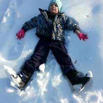 Carter made about 20 snow angels