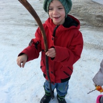 Keirnan showing off his stick